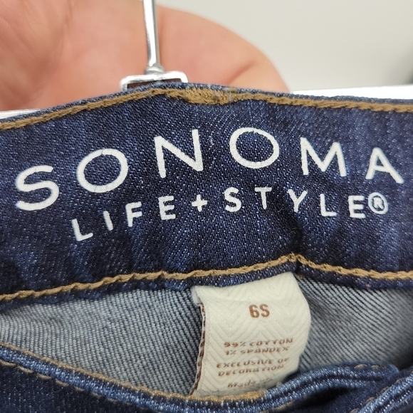 Sonoma Life+Style Womens Dark Wash Mid Rise Demi Bootcut Jesns Size 6 - Picture 4 of 12